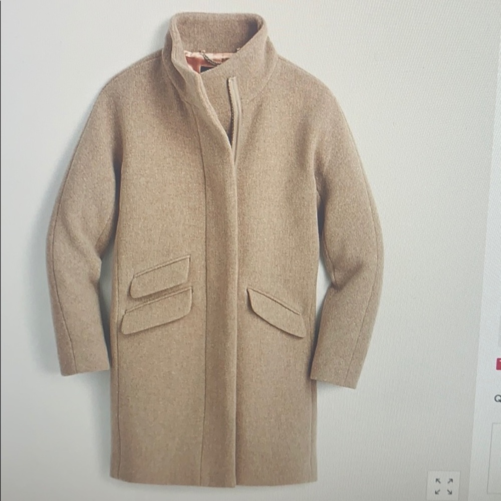 Cocoon coat in Italian stadium-cloth wool size 6